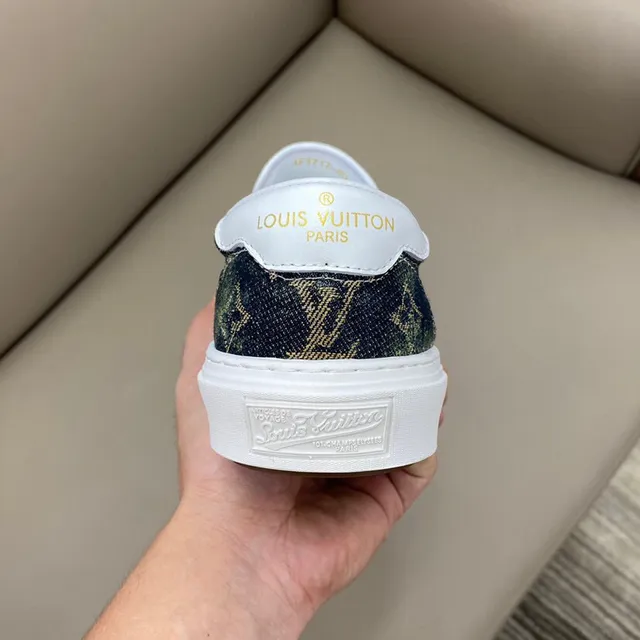 Louis Vuitton Green White Monogrammed Canvas Slip-On Construction Lifestyle Sneakers 3