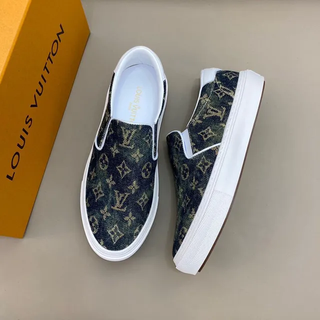 Louis Vuitton Green White Monogrammed Canvas Slip-On Construction Lifestyle Sneakers 8