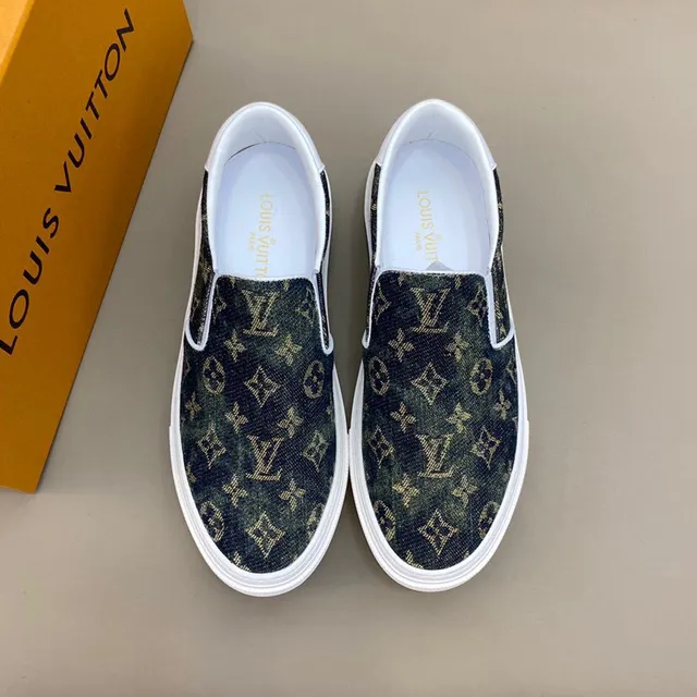 Louis Vuitton Green White Monogrammed Canvas Slip-On Construction Lifestyle Sneakers 9