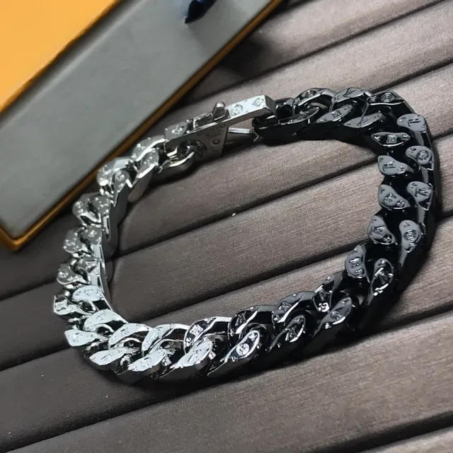 Louis Vuitton Iconic Curb Link Two-Tone Monogram Bracelet 2