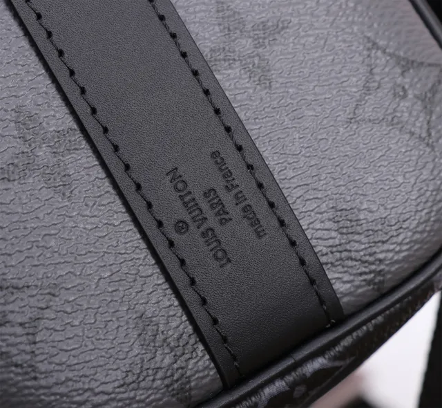 Louis Vuitton Keepall Bandoulière Black Monogram Canvas Boston Bag 6