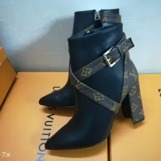 Louis Vuitton Le Cagole Black Leather Ankle Boots