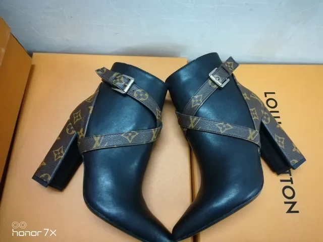Louis Vuitton Le Cagole Black Leather Ankle Boots 4