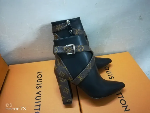 Louis Vuitton Le Cagole Black Leather Ankle Boots 5