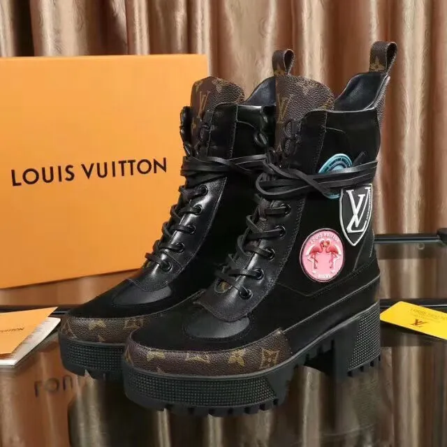 Louis Vuitton Le Cagole Black Monogram Canvas Flamingo Patch Ankle Boots 2