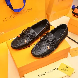 Louis Vuitton Loafer 黑色橙色 压印花纹皮革 装饰蝴蝶结 Loafer