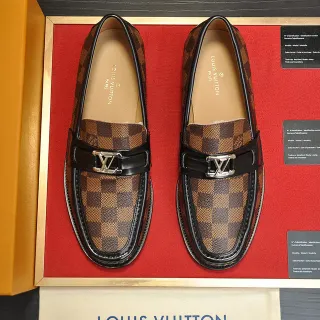 Louis Vuitton 乐福鞋 棕黑 Damier Ebène 格纹 帆布 皮革装饰 乐福鞋