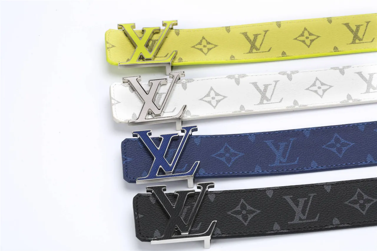 Louis Vuitton LV Belt Navy Blue Monogram-Coated Leather Belt 3