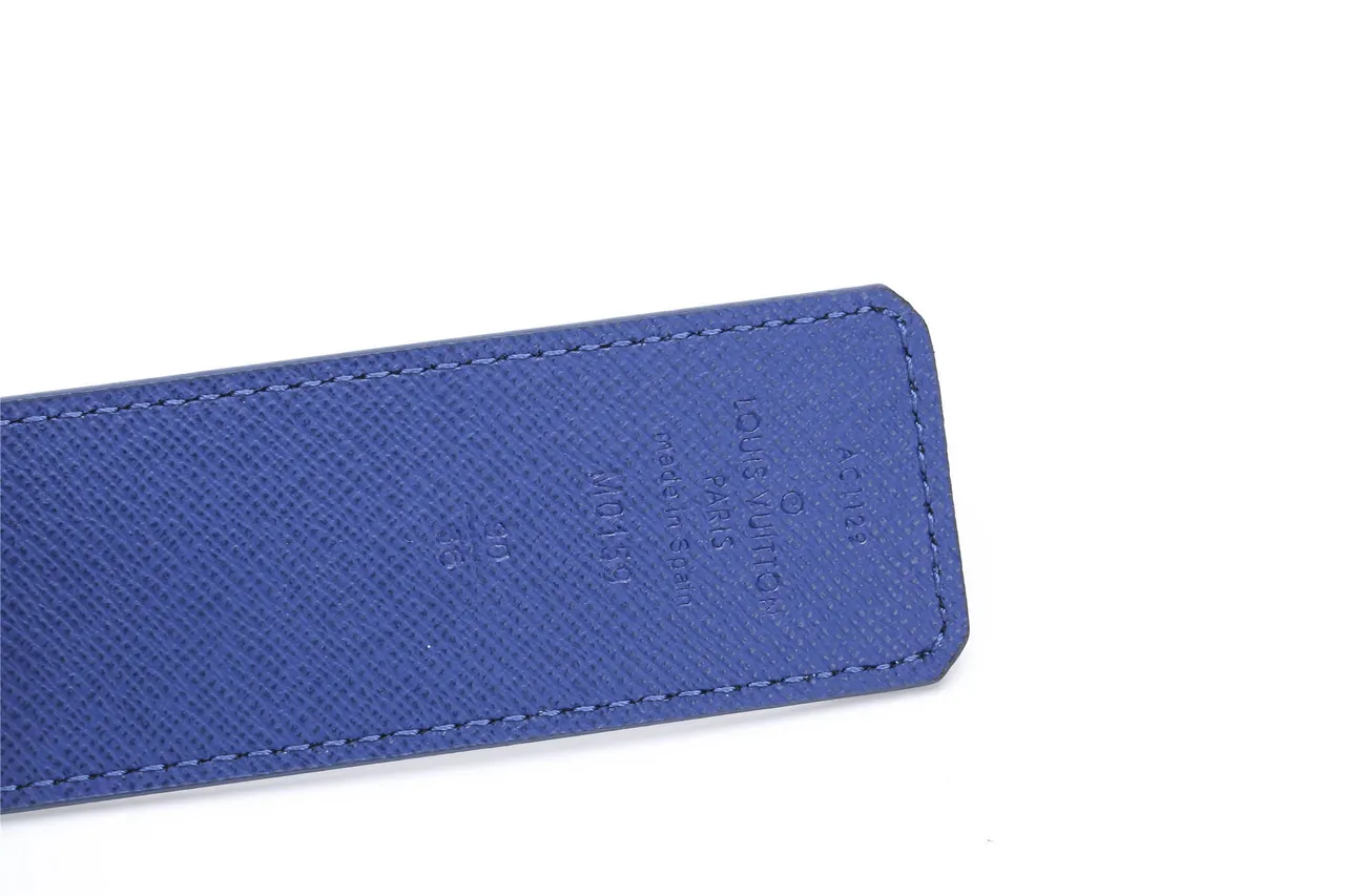 Louis Vuitton LV Belt Navy Blue Monogram-Coated Leather Belt 8