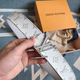 Louis Vuitton LV Belt Twist White Monogram Leather Belt