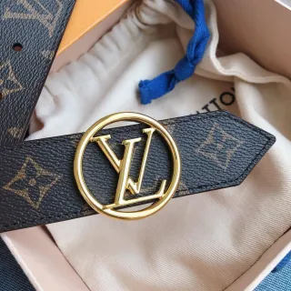 Louis Vuitton LV Circle Belt Monogram Canvas Gold-Tone Leather Belt
