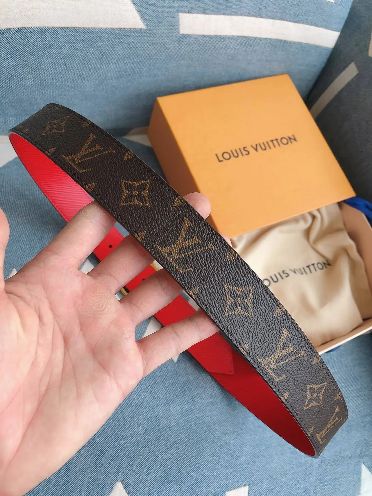 Louis Vuitton LV Circle Belt Monogram Canvas Gold-Tone Leather Belt 7