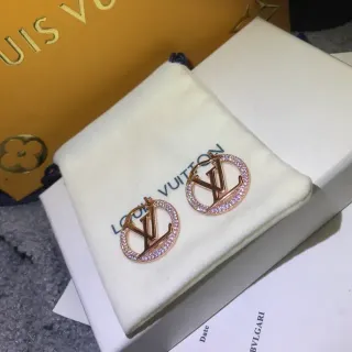 Louis Vuitton LV Circle Gold Transparent Circular Hoop Pavé Crystal Border Earrings