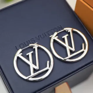 Louis Vuitton LV Circle Hoop Silver-Tone Earrings