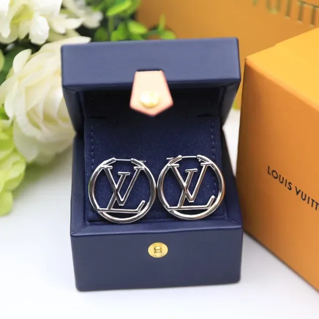 Louis Vuitton LV حلقات دائرية فضية 6