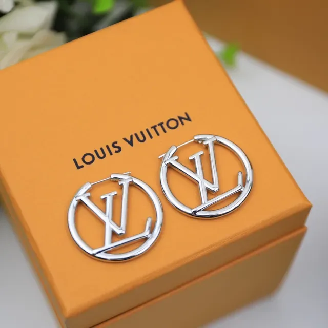 Louis Vuitton LV حلقات دائرية فضية 7
