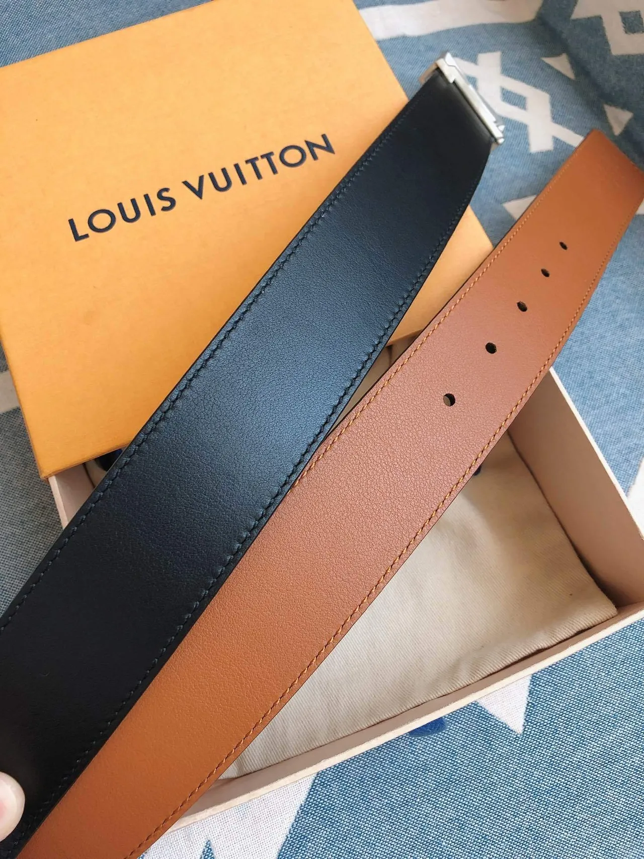 Louis Vuitton LV Initiales Black Leather Belt 4