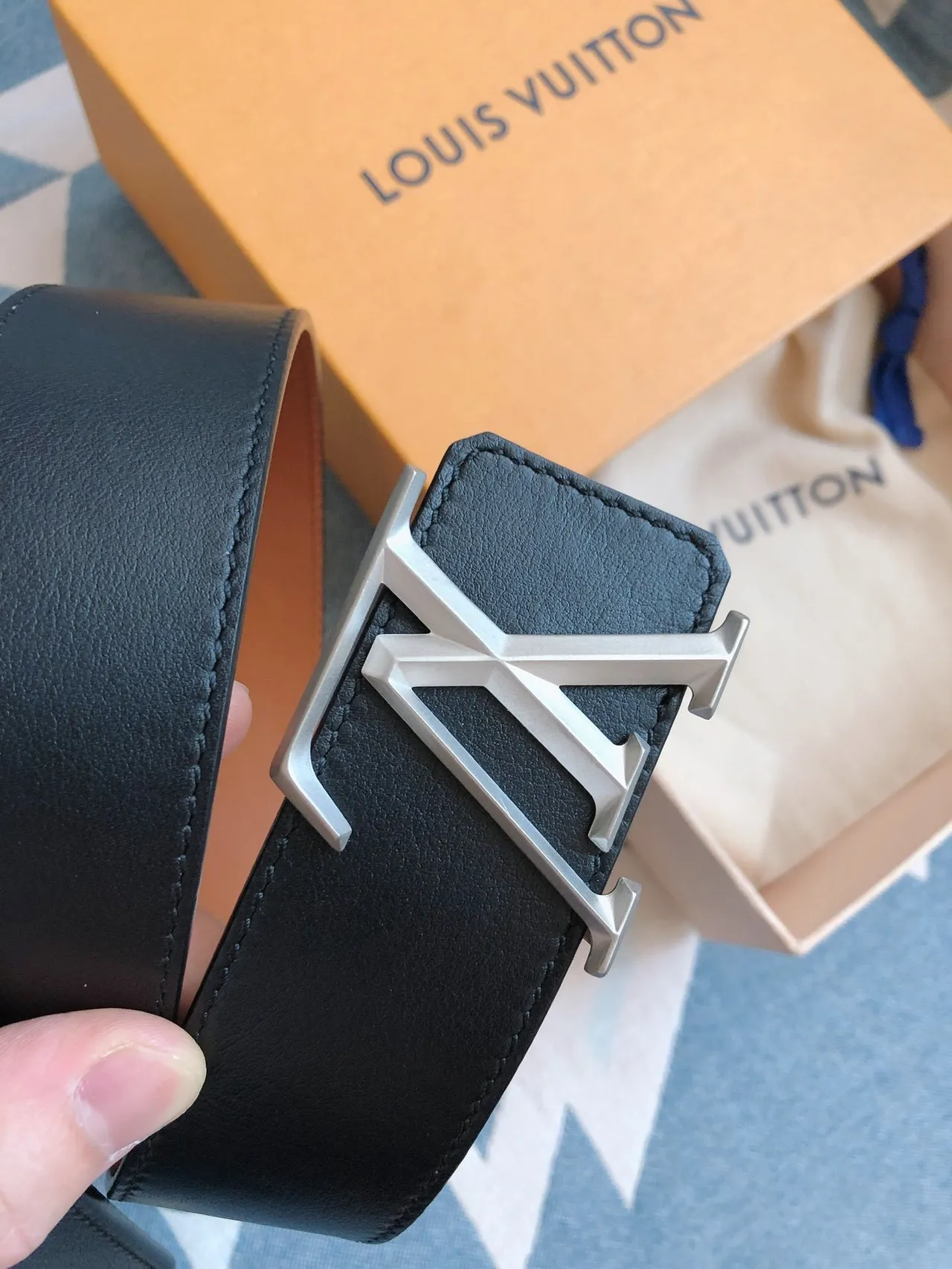 Louis Vuitton LV Initiales Black Leather Belt 7