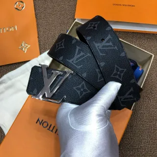 Louis Vuitton LV Initiales Black Monogram Leather Belt