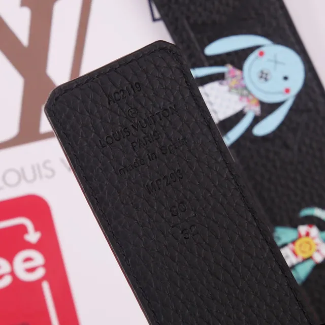 Louis Vuitton LV Initiales Graphic-Print Black Leather Belt 2