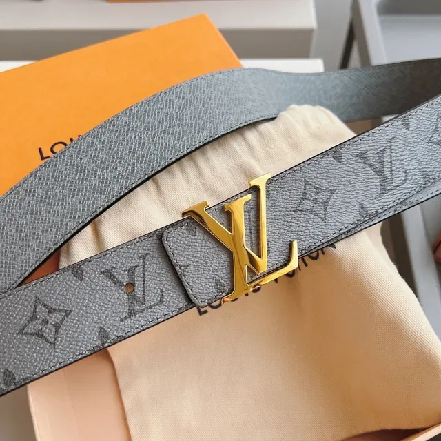 Louis Vuitton LV Initiales Gray Monogram Leather Belt 7
