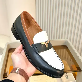 路易威登 LV 乐福鞋 黑白双色皮革马衔扣乐福鞋