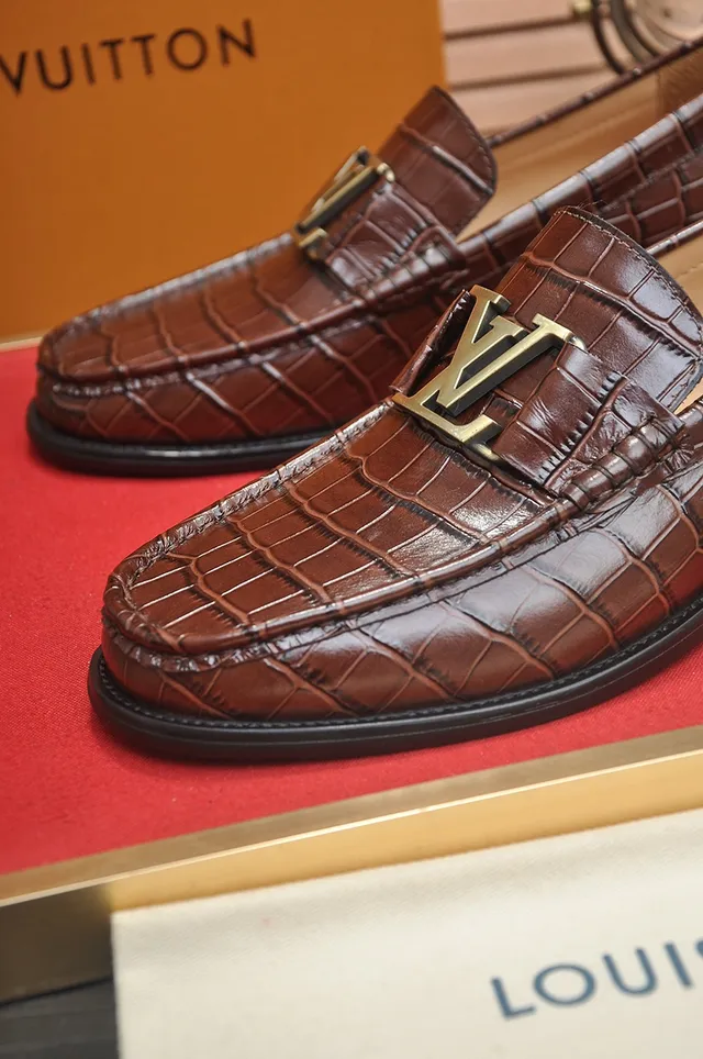 Louis Vuitton LV Loafer Brown Croc-Embossed Leather Loafer 2