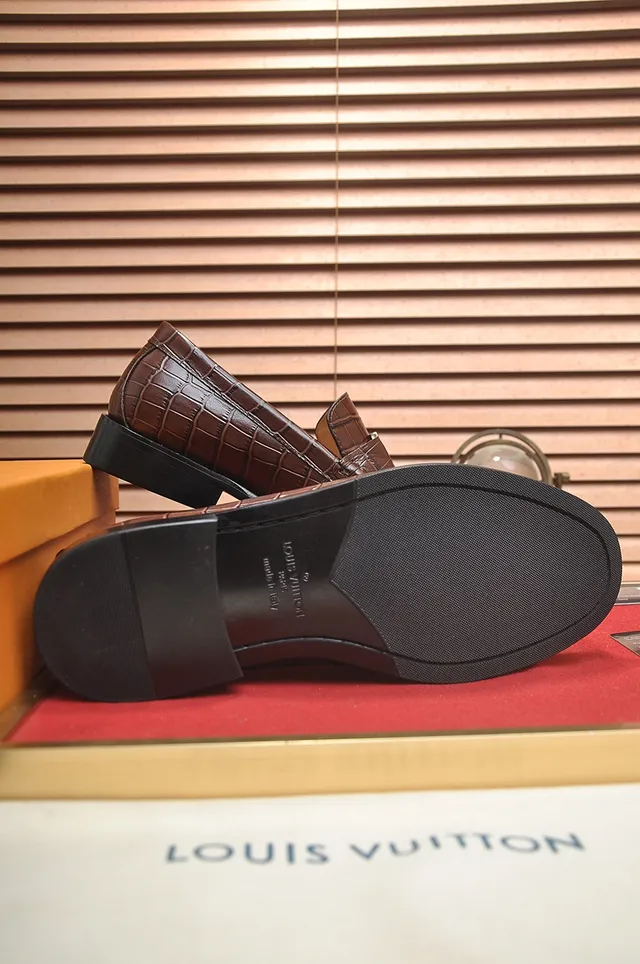 Louis Vuitton LV Loafer Brown Croc-Embossed Leather Loafer 3