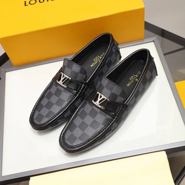 Louis Vuitton LV Loafer Damier Graphite Canvas Black Leather Loafers 8