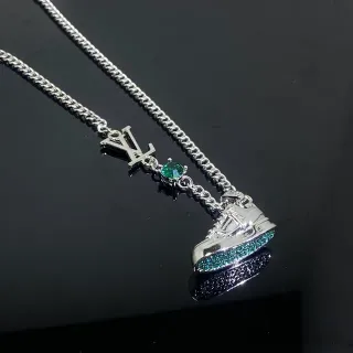 Louis Vuitton LV Monogram Sneaker Charm Silver Necklace