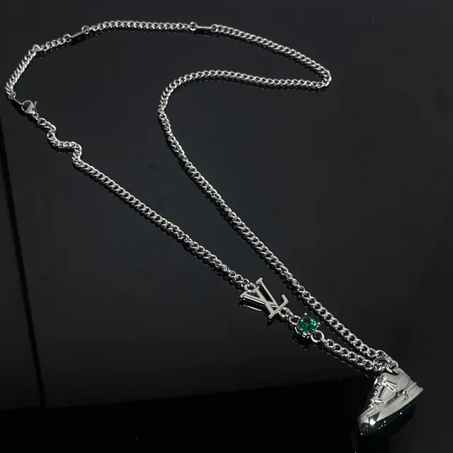 Louis Vuitton LV Monogram Sneaker Charm Silver Necklace 2