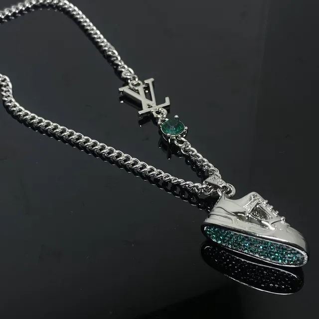 Louis Vuitton LV Monogram Sneaker Charm Silver Necklace 4