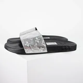 Louis Vuitton LV Slide Silver Monogram Strap Slippers