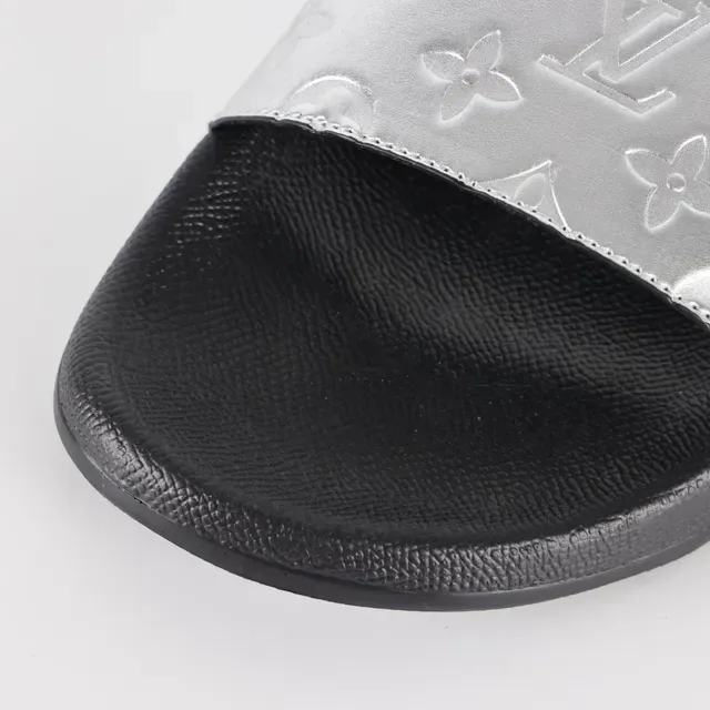 Louis Vuitton LV Slide Silver Monogram Strap Slippers 5