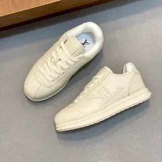Louis Vuitton LV Trainer Beige Cuero suave Low-Top Lifestyle Sneakers