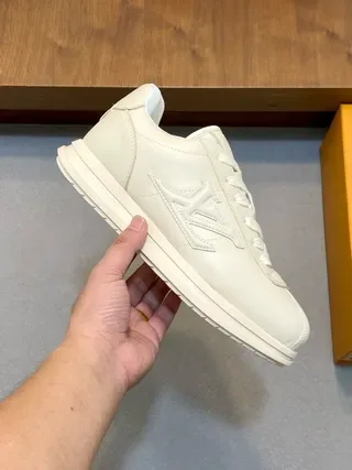 Louis Vuitton LV Trainer Beige Smooth Leather Low-Top Lifestyle Sneakers 2