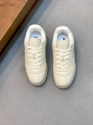 Louis Vuitton LV Trainer Beige Smooth Leather Low-Top Lifestyle Sneakers 6