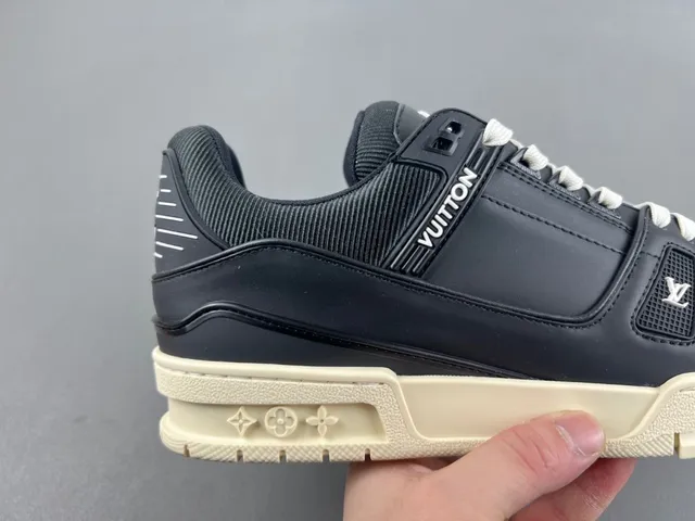 Louis Vuitton LV Trainer Black Beige Chunky Platform Sole Layered Upper Lifestyle Sneakers 2