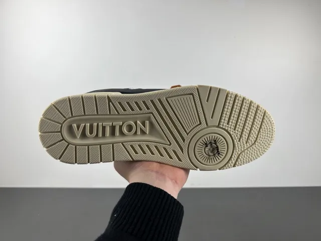 Louis Vuitton LV Trainer Black Beige Chunky Platform Sole Layered Upper Lifestyle Sneakers 8