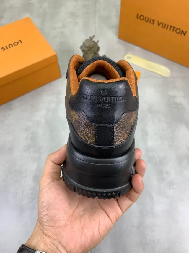 Louis Vuitton LV Trainer Black Brown Chunky Platform Sole Monogram Leather Overlay Lifestyle Sneakers 3