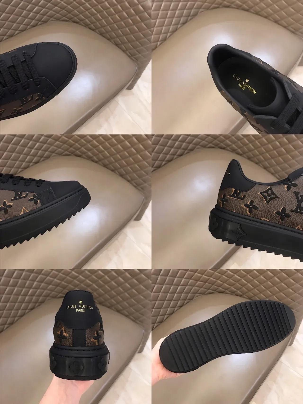 Louis Vuitton LV Trainer Black Brown Monogram Canvas Leather Overlays Lifestyle Sneakers 4