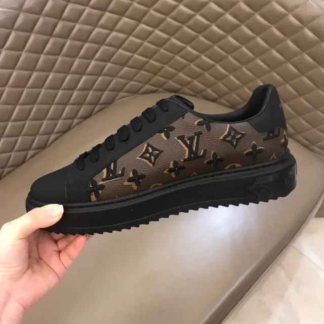 Louis Vuitton LV Trainer Black Brown Monogram Canvas Leather Overlays Lifestyle Sneakers 5