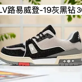 Louis Vuitton LV Entrenador Negro Gris Multi-Panel Malla Superior Midsole Geométrico Esculpido Sneakers Lifestyle
