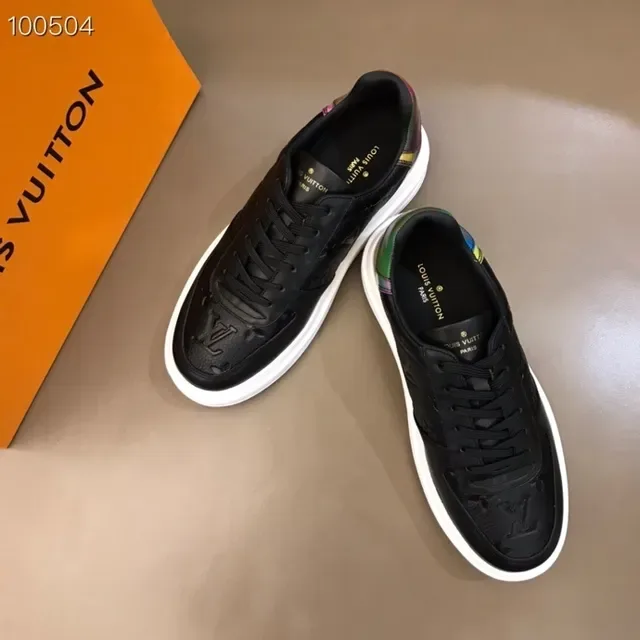 Louis Vuitton LV Trainer Black Multicolor Monogrammed Leather Iridescent Heel Tab Lifestyle Sneakers 5