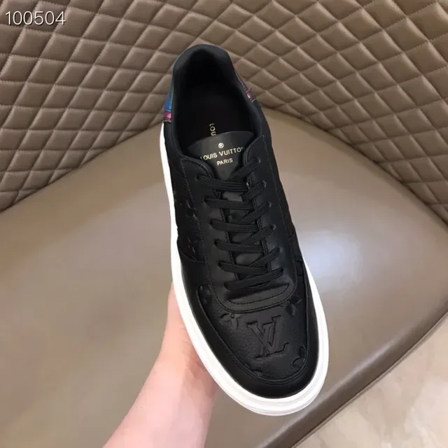 Louis Vuitton LV Trainer Black Multicolor Monogrammed Leather Iridescent Heel Tab Lifestyle Sneakers 9