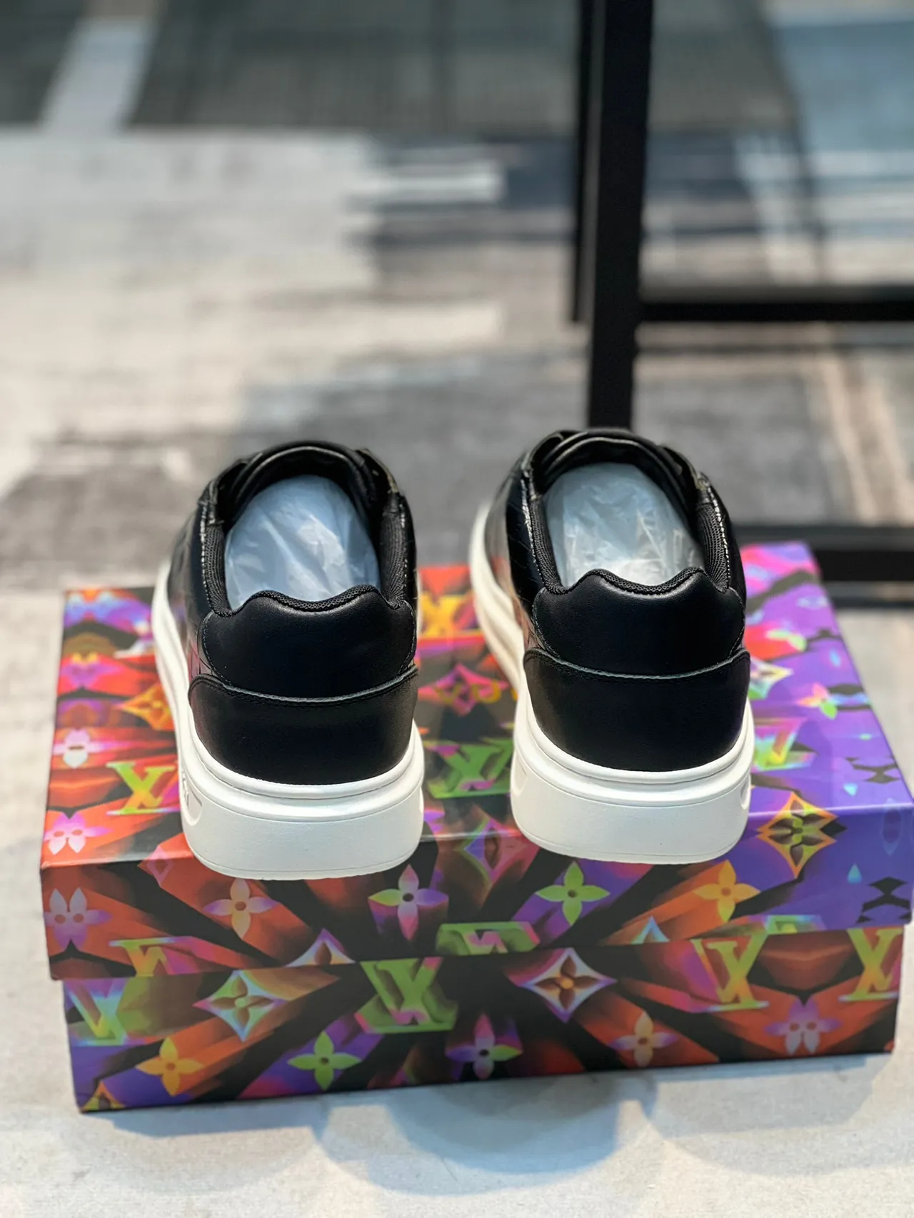 Louis Vuitton LV Trainer Black White Croc-Embossed Leather Low-Top Lifestyle Sneakers 2