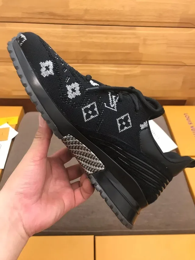 Louis Vuitton LV Trainer Black White Knit Monogram Upper Chunky Sculpted Sole Lifestyle Sneakers 3