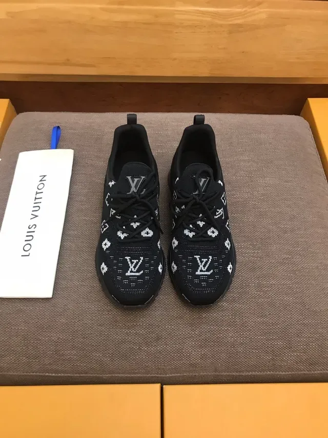 Louis Vuitton LV Trainer Black White Knit Monogram Upper Chunky Sculpted Sole Lifestyle Sneakers 5