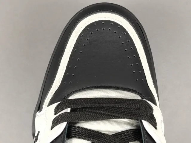 Louis Vuitton LV Trainer Black White Layered Leather Asymmetric Strap Lifestyle Sneakers 6