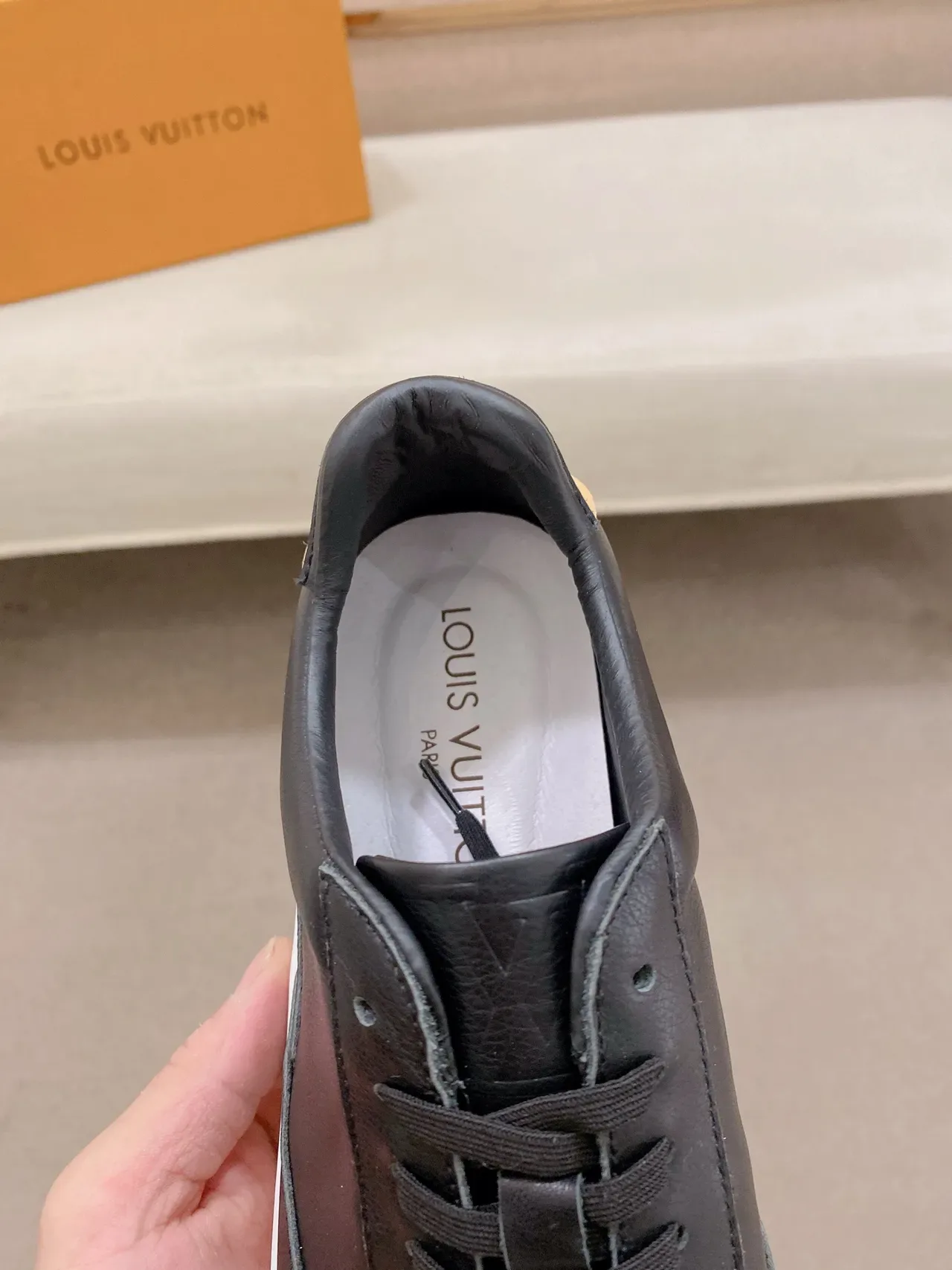 Louis Vuitton LV Trainer Black White Leather-Paneled Low-Top Lifestyle Sneakers 4
